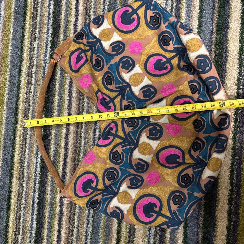 Free People Hypnotized Boho Slouchy Hobo Tote- Jewel Tone EUC - Picture 12 of 13